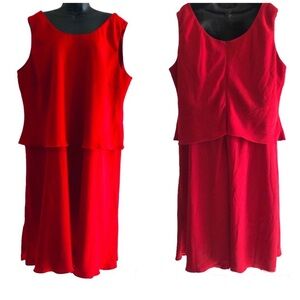 HARVÉ BENARD | Red Plus Size
Sleeveless Ruffle Dress I Sz. 22W
